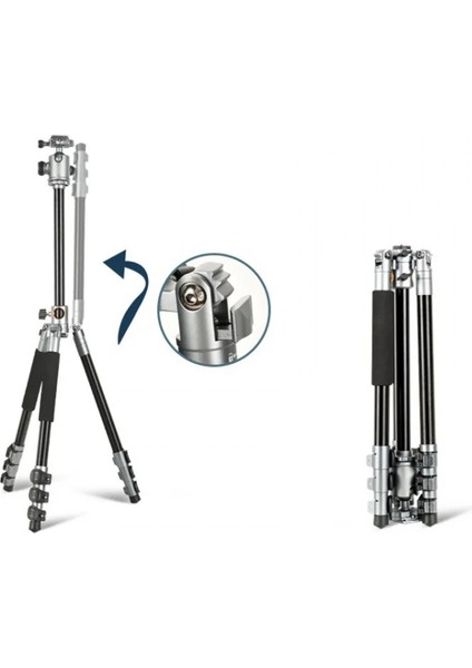 HT-T03 Çok Fonksiyonlu 360 Crossbar Tripod Profesyonel Yatak Dikey Panaromik Başlı Tripod Makro Hassas 160 cm