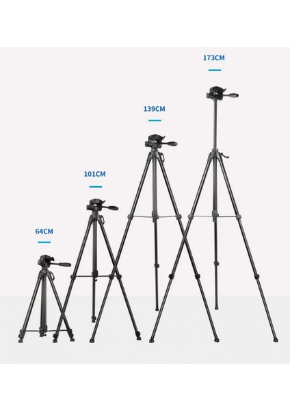 HT-T04 Alüminyum 173 cm Tripod Profesyonel Taşınabilir Dslr Cep Telefonu Tripodu