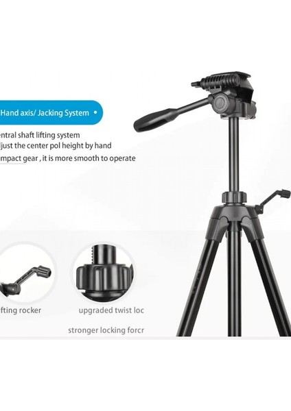 HT-T04 Alüminyum 173 cm Tripod Profesyonel Taşınabilir Dslr Cep Telefonu Tripodu