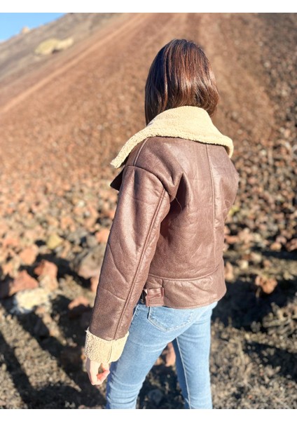 Içi Suni Kürklü Suni Süet Crop Biker Ceket fiyatları