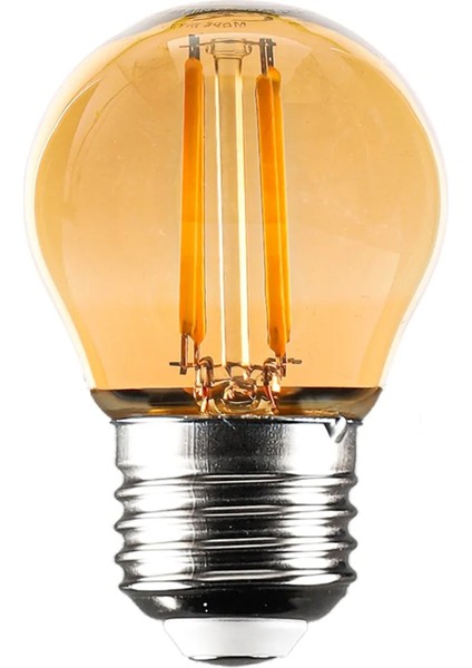 G45 Rustik LED Ampul 4W E27 Duy 2700K Amber Cam Dekoratif Vintage Aydınlatma