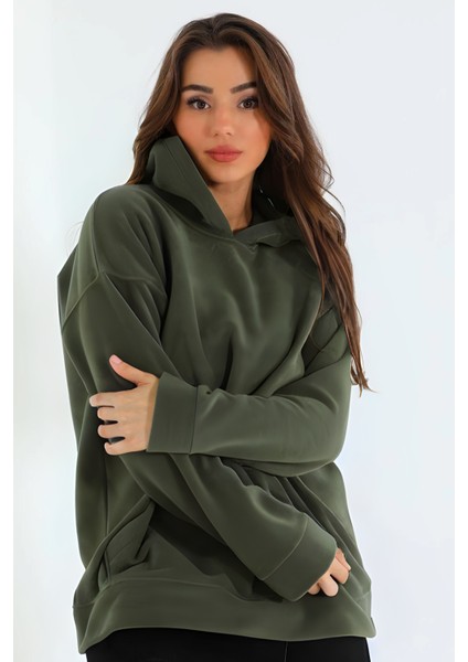Kız Basic Mevsimlik Bol Kesim Kanguru Cepli Kapşonlu Salaş Hoodie Okul Sweatshirt modelleri