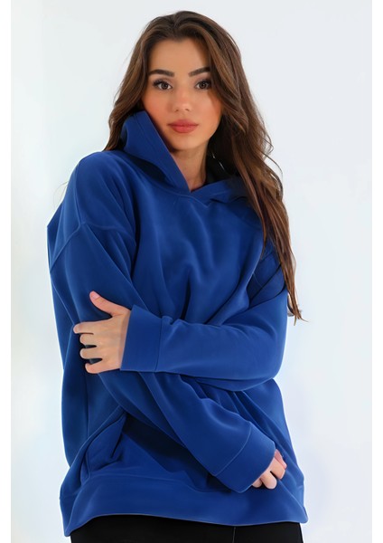 Kız Basic Mevsimlik Bol Kesim Kanguru Cepli Kapşonlu Salaş Hoodie Okul Sweatshirt modelleri