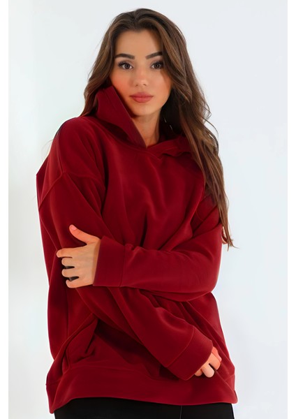 Kız Basic Mevsimlik Bol Kesim Kanguru Cepli Kapşonlu Salaş Hoodie Okul Sweatshirt modelleri