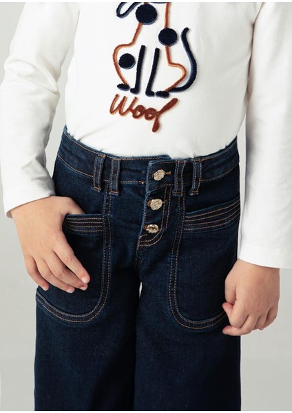 04-09 Yaş Kız Çocuk Kot Mavisi Renk Jean Pantolon modelleri