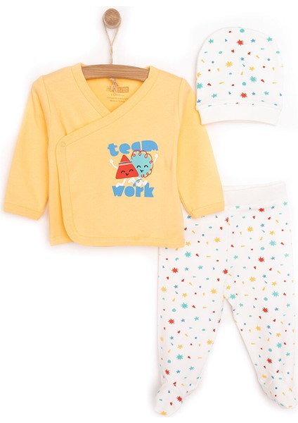 HelloBaby Yenidoğan Zıbın-Şapka-Patikli Alt Erkek Bebek