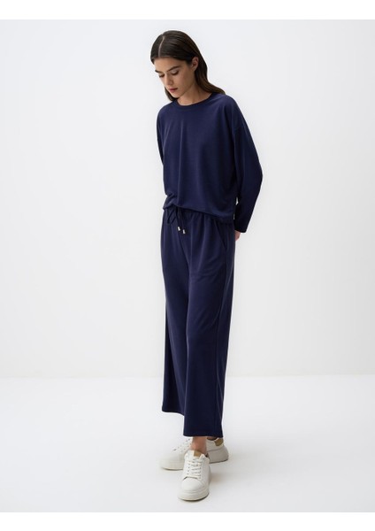 Lacivert Bol Paça Rahat Jogger Pantolon
