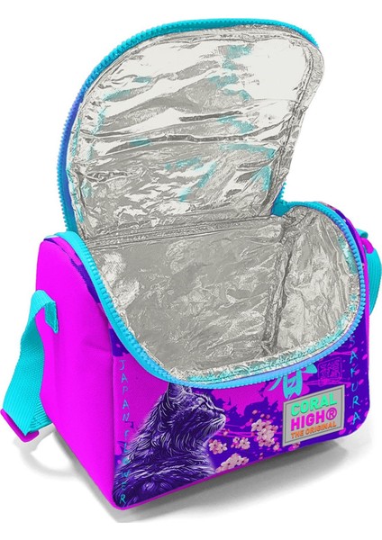 Kids Mor Pembe Anime Kedi Desenli Thermo Beslenme Çantası 11753 modelleri