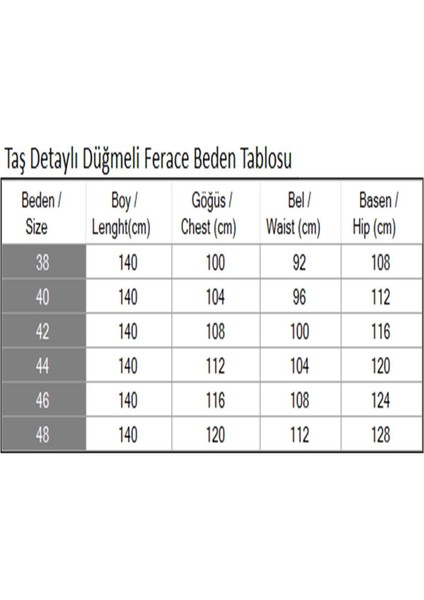 Taş Detaylı Fermuarlı Ferace Taba 19208