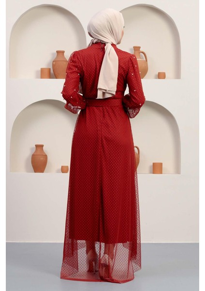 Kemeri Taşlı Tül Abiye Kiremit 12242 indirimleri