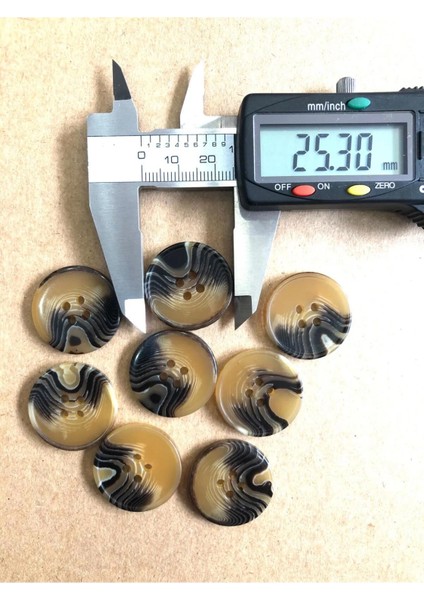 25 mm Kaban ve Trençkot Düğmesi Parlak Kahverengi-Bej(8 Adet) modelleri