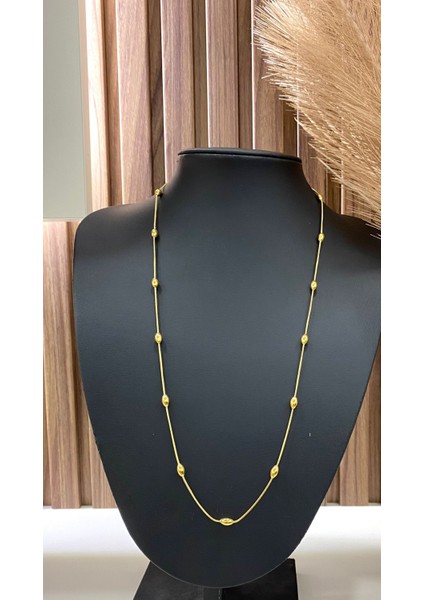 Altın / Gold Renk Oval Toplu 316L Çelik Kolye fiyatları