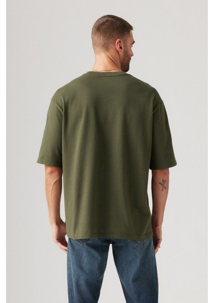 Erkek Loose Kalıp Yeşil T Shirt A9252-0002 fiyatları