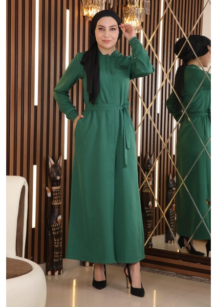 Missvalle Gizli Düğmeli Ribanalı Ferace Zümrüt 18901