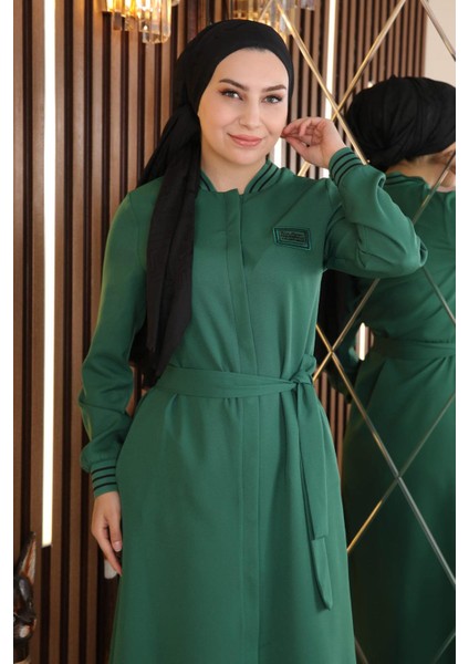 Missvalle Gizli Düğmeli Ribanalı Ferace Zümrüt 18901 fiyatları