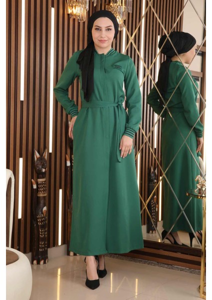 Missvalle Gizli Düğmeli Ribanalı Ferace Zümrüt 18901 modelleri