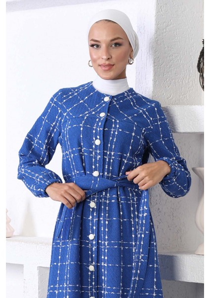 Missvalle Düğmeli Kaşe Kaban Mavi 10295 fiyatları