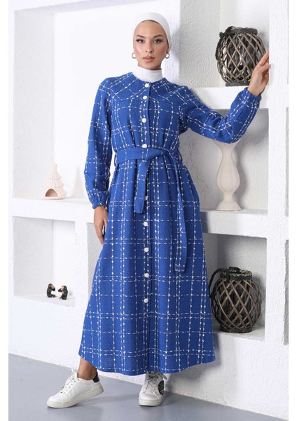 Missvalle Düğmeli Kaşe Kaban Mavi 10295 modelleri