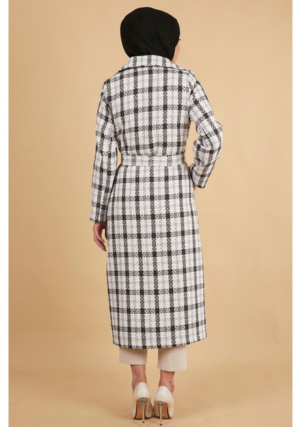 Missvalle Geniş Yaka Şanel Kumaş Kaşe Kaban Ekru 12260 indirimleri