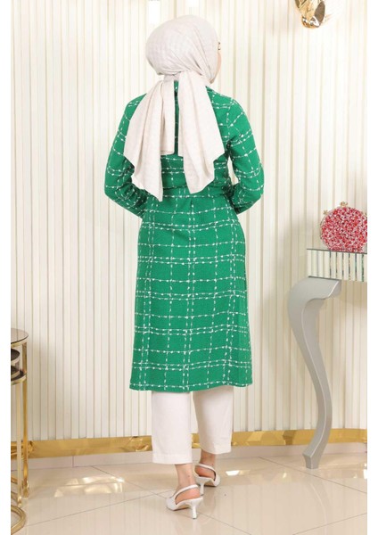 Missvalle Kemer Detaylı Düğmeli Kaşe Kaban Zümrüt 19176 fırsatları