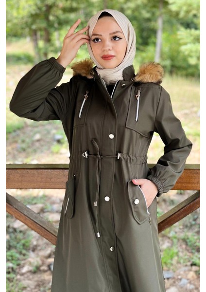 Missvalle Kapşonlu Fermuarlı Mont Haki 10349 fiyatları