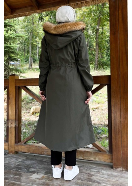 Missvalle Kapşonlu Fermuarlı Mont Haki 10349 indirimleri