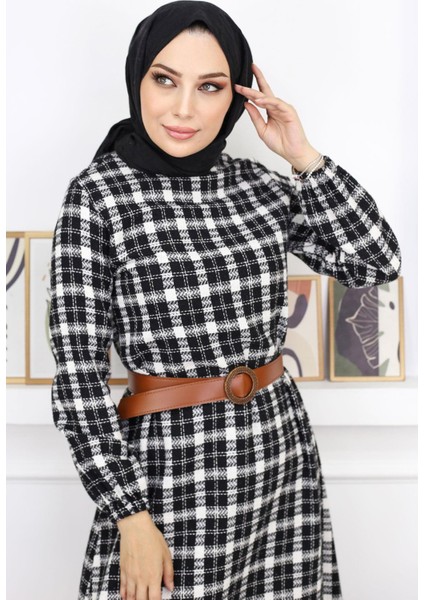 Missvalle Fırfırlı Tesettür Elbise Siyah 19165 fiyatları