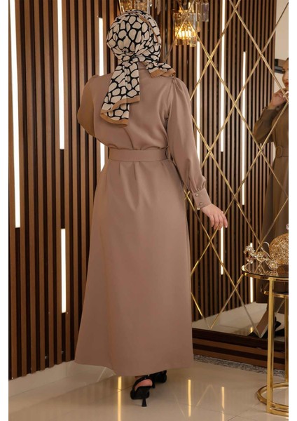 Missvalle Taş Detaylı Kemerli Elbise Vizon 19115 fırsatları