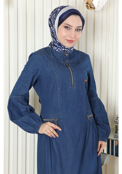 Missvalle Fermuar Detaylı Kot Elbise Koyu Mavi 19138 fiyatları