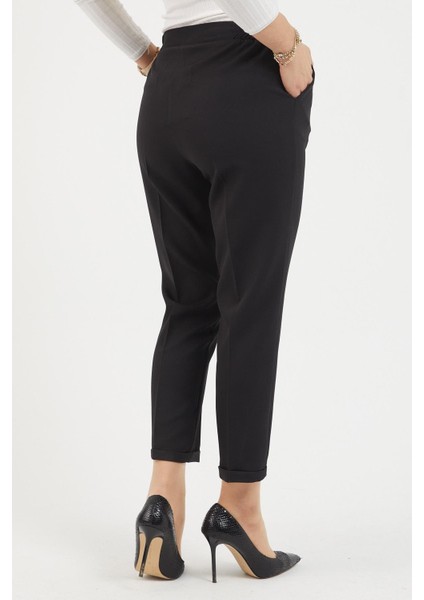 Missvalle Beli Lastikli Duble Paça Pantolon Siyah 12211 indirimleri