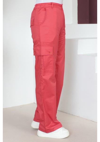 Moda Mihram Beli Lastikli Bol Paça Pantolon Kırmızı 6071 indirimleri