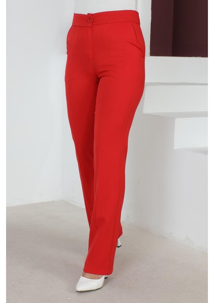 Çizgi Detaylı Pantolon Kırmızı 6078 fiyatları