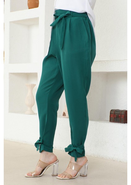 Missvalle Kuşaklı Pantolon Zümrüt 6101 fırsatları