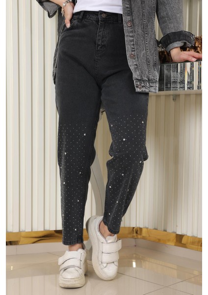 Missvalle Taş Detaylı Kot Pantolon Siyah 6094 modelleri