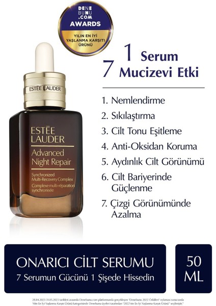 Estee Lauder Advanced Night Repair Serum 50ML + Göz Kremi 5ml + Supreme+ Soft Nemlendirici 15ML Cilt Bakım Seti