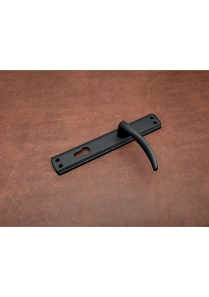 Trim Mat Siyah Lüx Aynalı Yale Çelik Kapı Kolu 1 Takım fırsatları