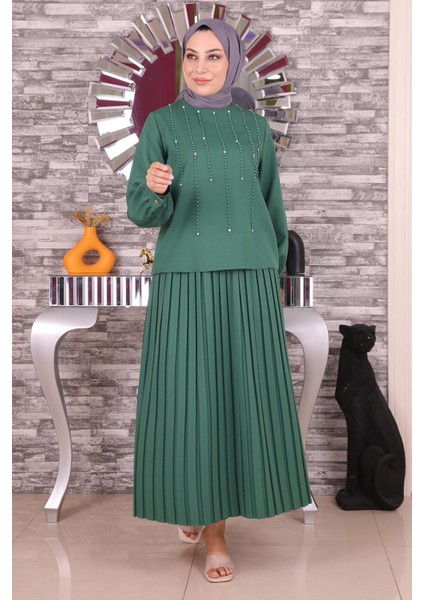 Missvalle Inci ve Taş Detaylı Takım Zümrüt 19135