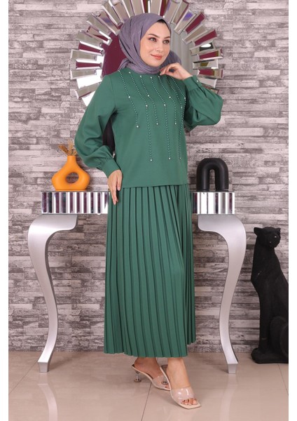 Missvalle Inci ve Taş Detaylı Takım Zümrüt 19135 fırsatları