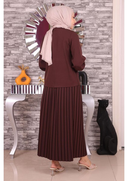 Missvalle Inci ve Taş Detaylı Takım Kahverengi 19135 indirimleri