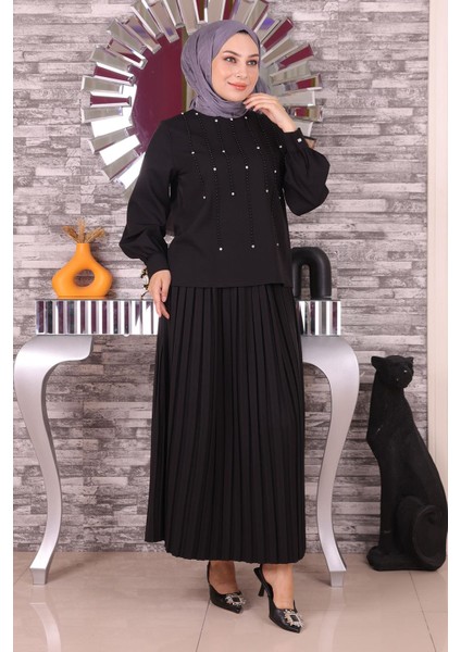 Missvalle Inci ve Taş Detaylı Takım Siyah 19135 modelleri