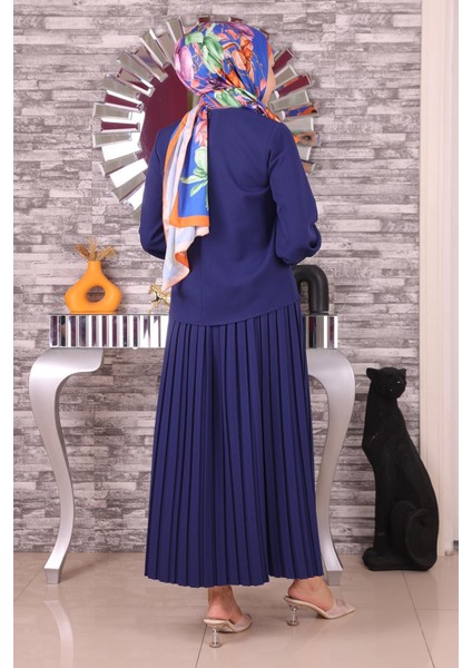 Moda Mihram Inci ve Taş Detaylı Takım Indigo 19135 indirimleri