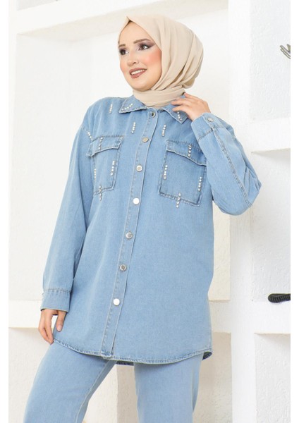 Missvalle Cepli Taş Detaylı Kot Takım Açık Mavi 19207 fiyatları