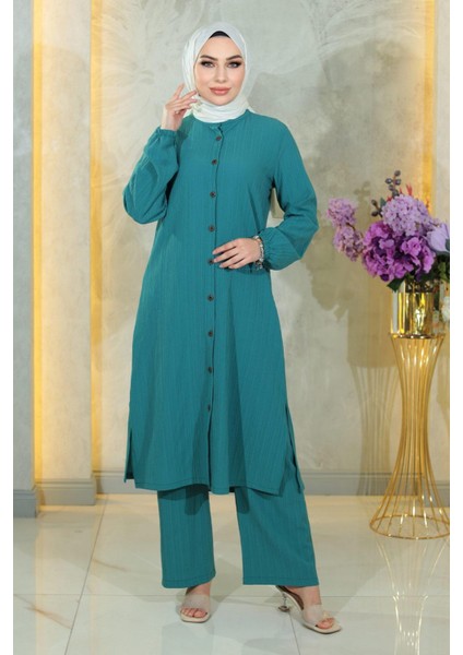 Missvalle Düğmeli Ikili Takım Turkuaz 19179