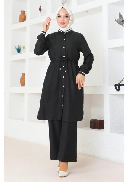 Missvalle Beli Bağcıklı Ribanalı Takım Siyah 19212