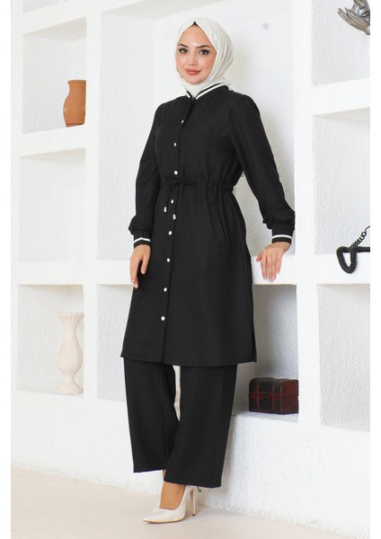 Missvalle Beli Bağcıklı Ribanalı Takım Siyah 19212 modelleri