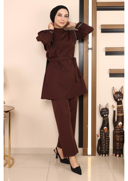 Missvalle Şerit Detaylı Takım Kahverengi 19132 fırsatları