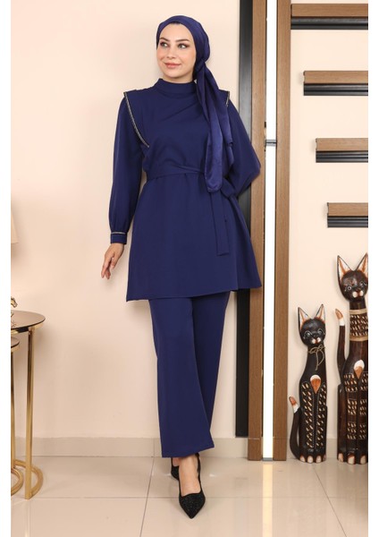 Missvalle Şerit Detaylı Takım Indigo 19132 modelleri