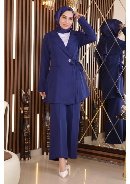 Missvalle Kuşak Detaylı Takım Indigo 19106
