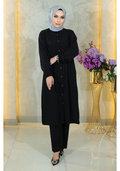 Missvalle Düğmeli Ikili Takım Siyah 19179