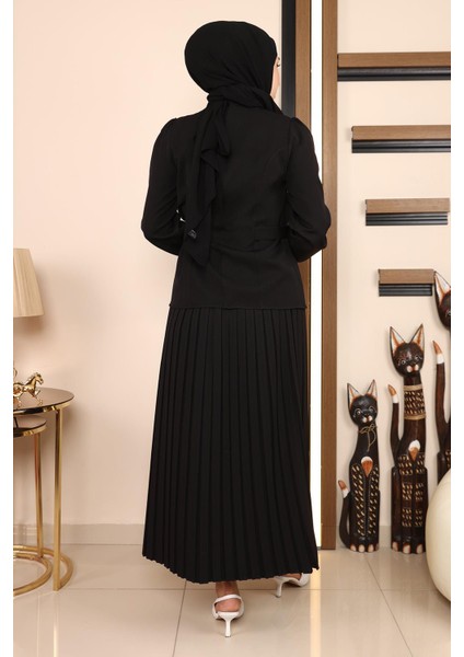 Missvalle Eteği Pileli Takım Siyah 19134 indirimleri